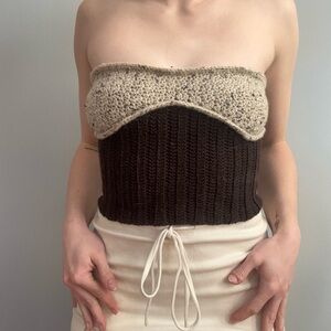 Two-Tone Knit Tube Top
